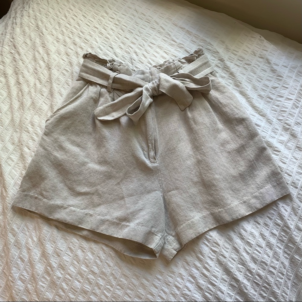 H&M Linen Paperbag Shorts